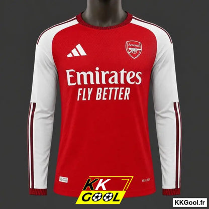 KKGool - Maillot Arsenal Domicile 2026/2027 Version joueur manches longues kkgool