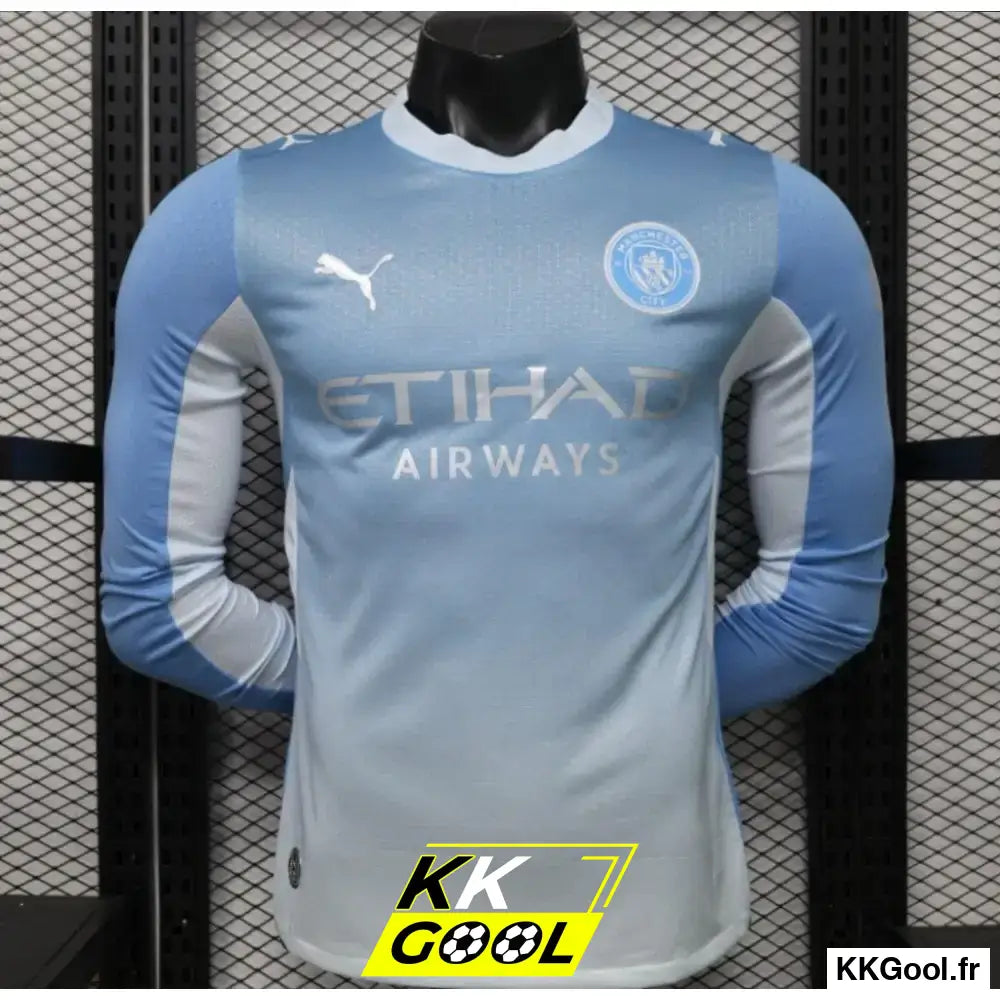 KKGool - Maillot Manchester City Domicile 2026/2027 Version joueur Manches Longues kkgool